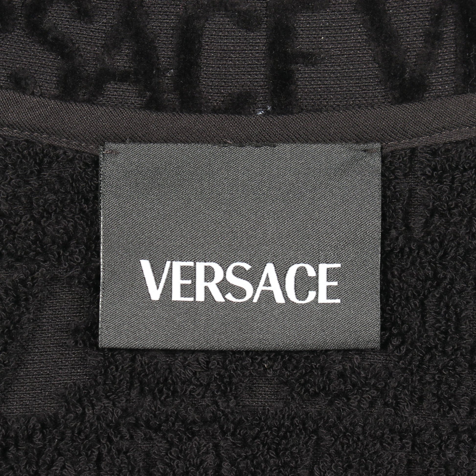 バロック ロゴ総柄 トラックジャケット コットン ブラック イエロー ヴェルサーチ アウター Versace