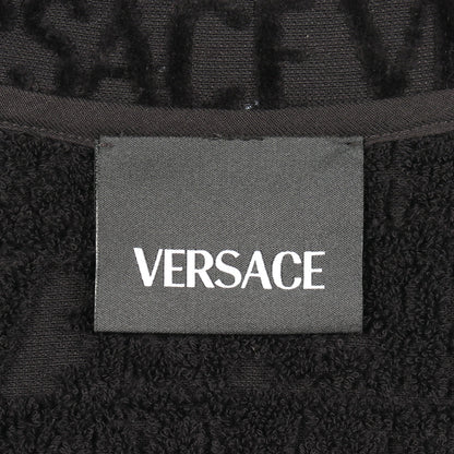 バロック ロゴ総柄 トラックジャケット コットン ブラック イエロー ヴェルサーチ アウター Versace
