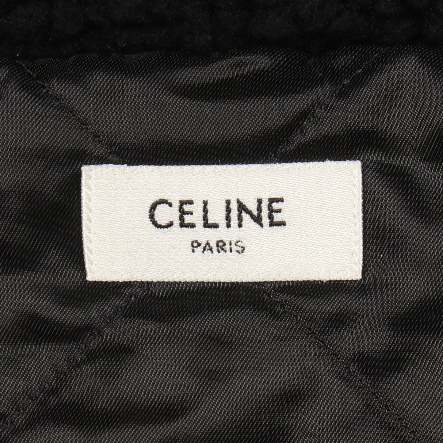 トリオンフ フーデッド フリースジャケット ブルゾン ウール コットン ブラック セリーヌ アウター CELINE