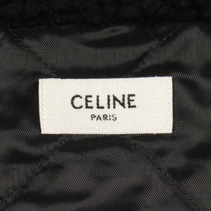 トリオンフ フーデッド フリースジャケット ブルゾン ウール コットン ブラック セリーヌ アウター CELINE
