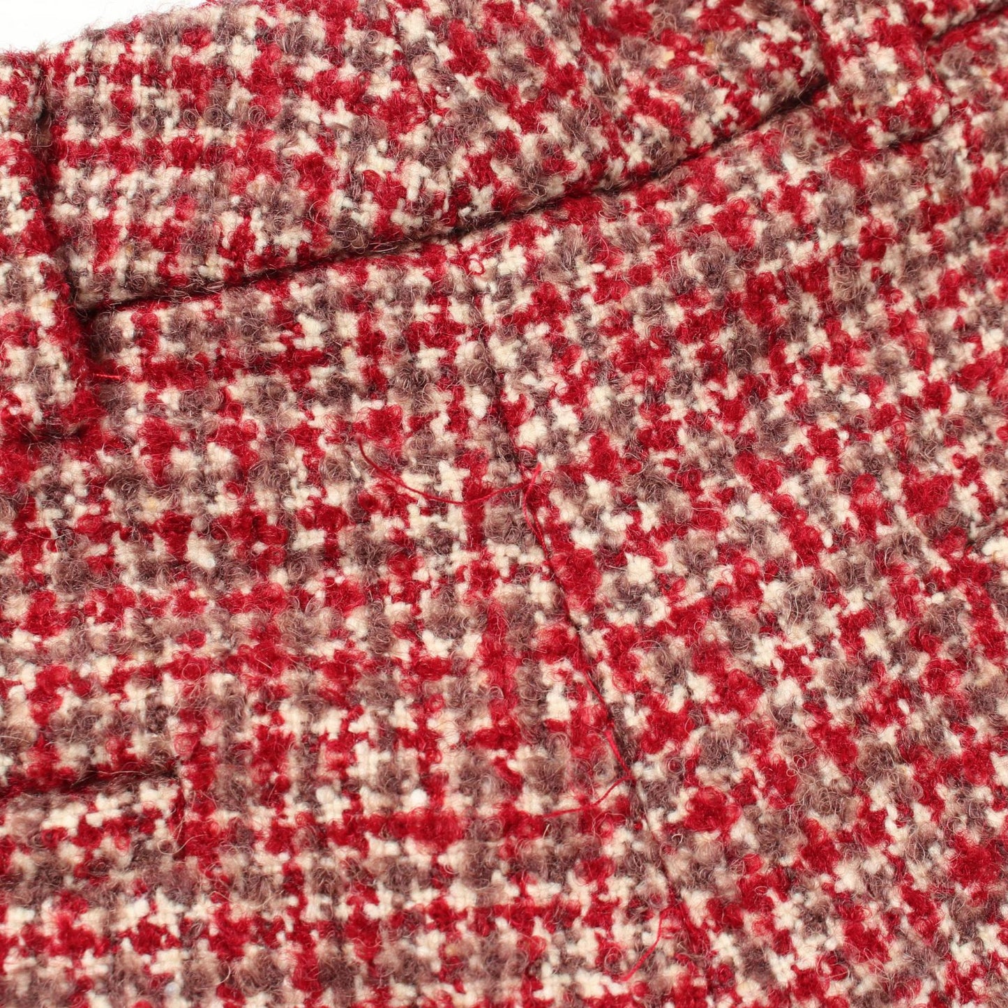 ボタンフライ ツイード ショート パンツ ウール レッド ブラウン ミュウミュウ ボトムス miu miu