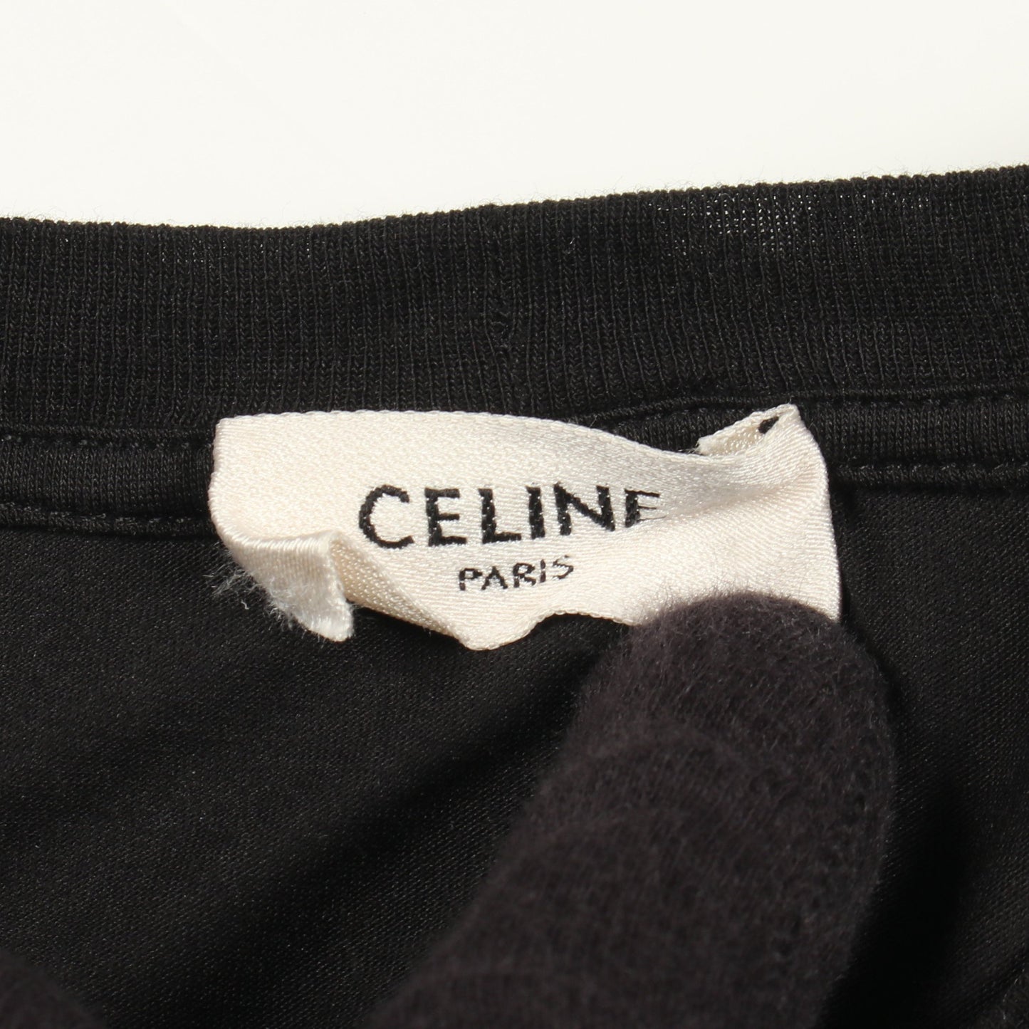 ロゴプリント クルーネック 半袖Tシャツ コットン ブラック ホワイト セリーヌ トップス CELINE