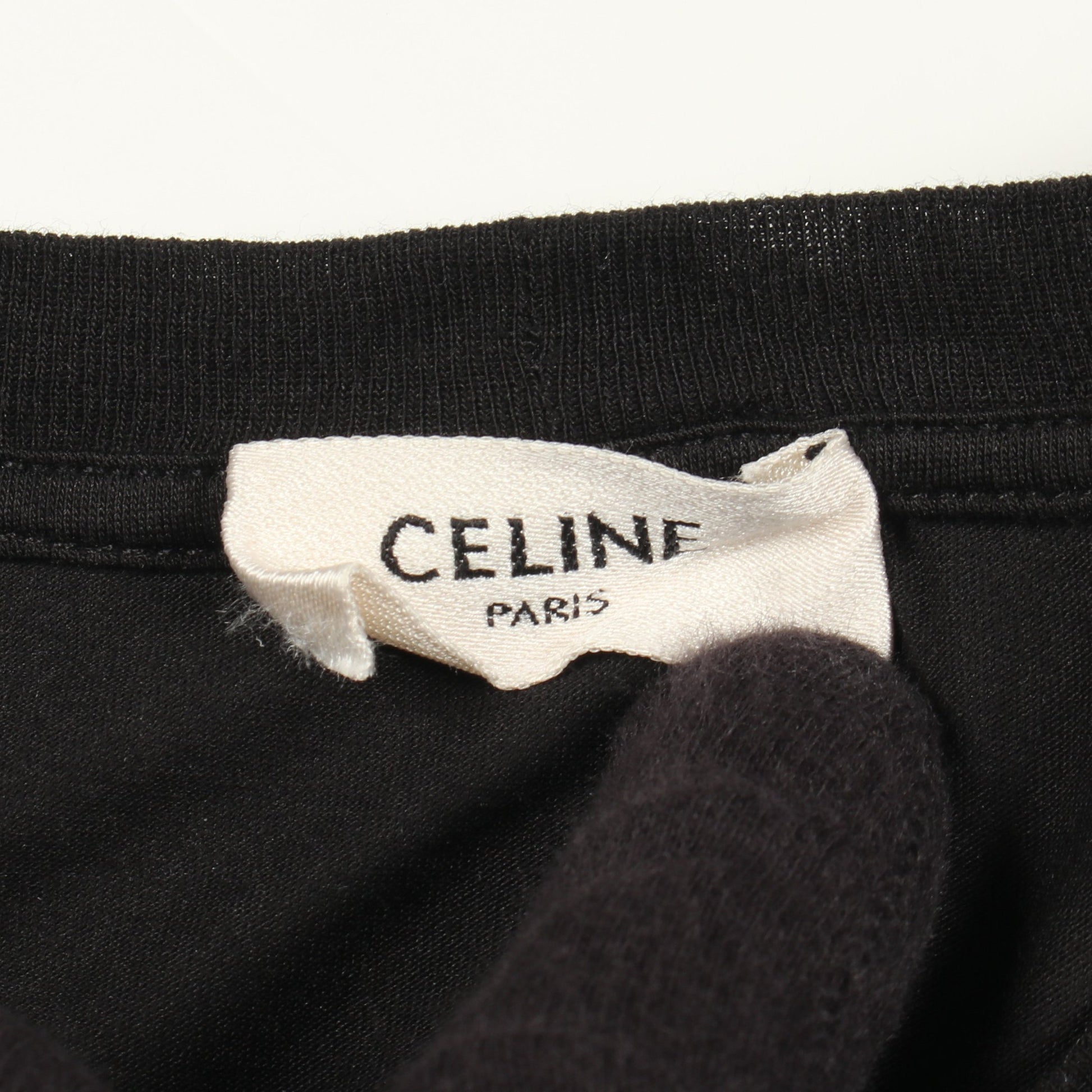 ロゴプリント クルーネック 半袖Tシャツ コットン ブラック ホワイト セリーヌ トップス CELINE