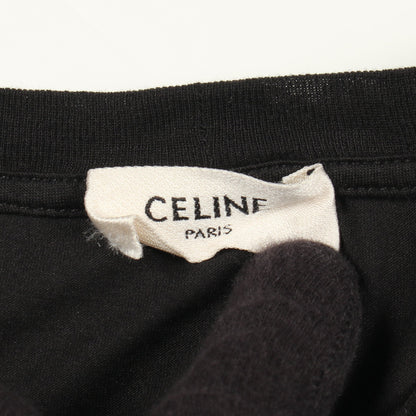 ロゴプリント クルーネック 半袖Tシャツ コットン ブラック ホワイト セリーヌ トップス CELINE