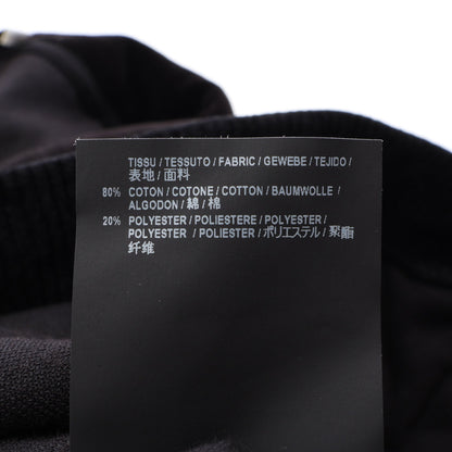 ダメージ加工 ベロア プルオーバーパーカー コットン ブラック サンローランパリ トップス SAINT LAURENT PARIS