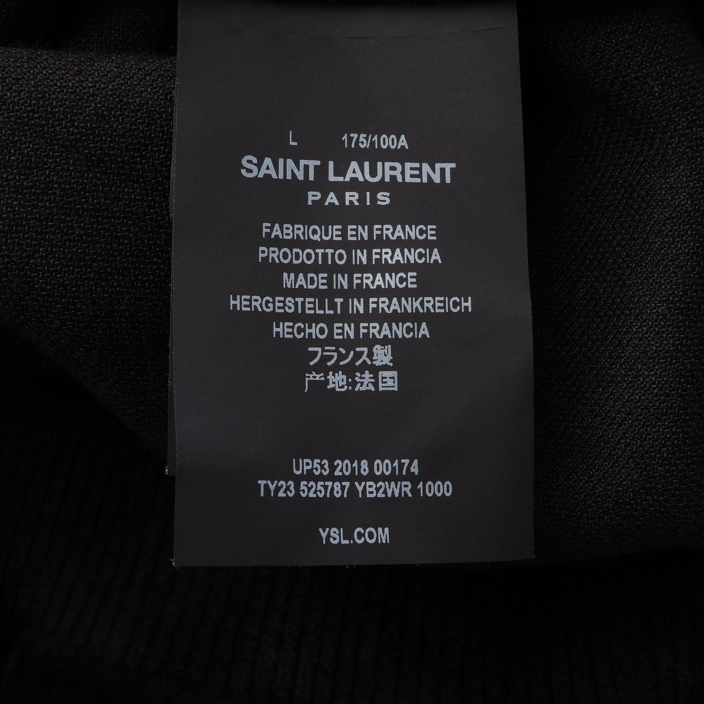 ダメージ加工 ベロア プルオーバーパーカー コットン ブラック サンローランパリ トップス SAINT LAURENT PARIS