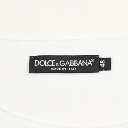 バックプリント ポケット付き クルーネック 半袖Tシャツ コットン ホワイト ドルチェアンドガッバーナ トップス DOLCE&GABBANA