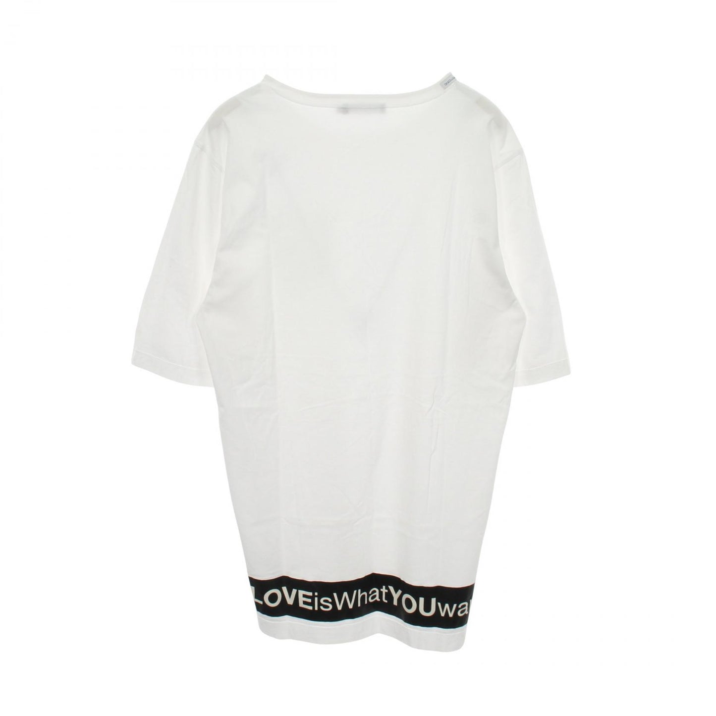 バックプリント ポケット付き クルーネック 半袖Tシャツ コットン ホワイト ドルチェアンドガッバーナ トップス DOLCE&GABBANA