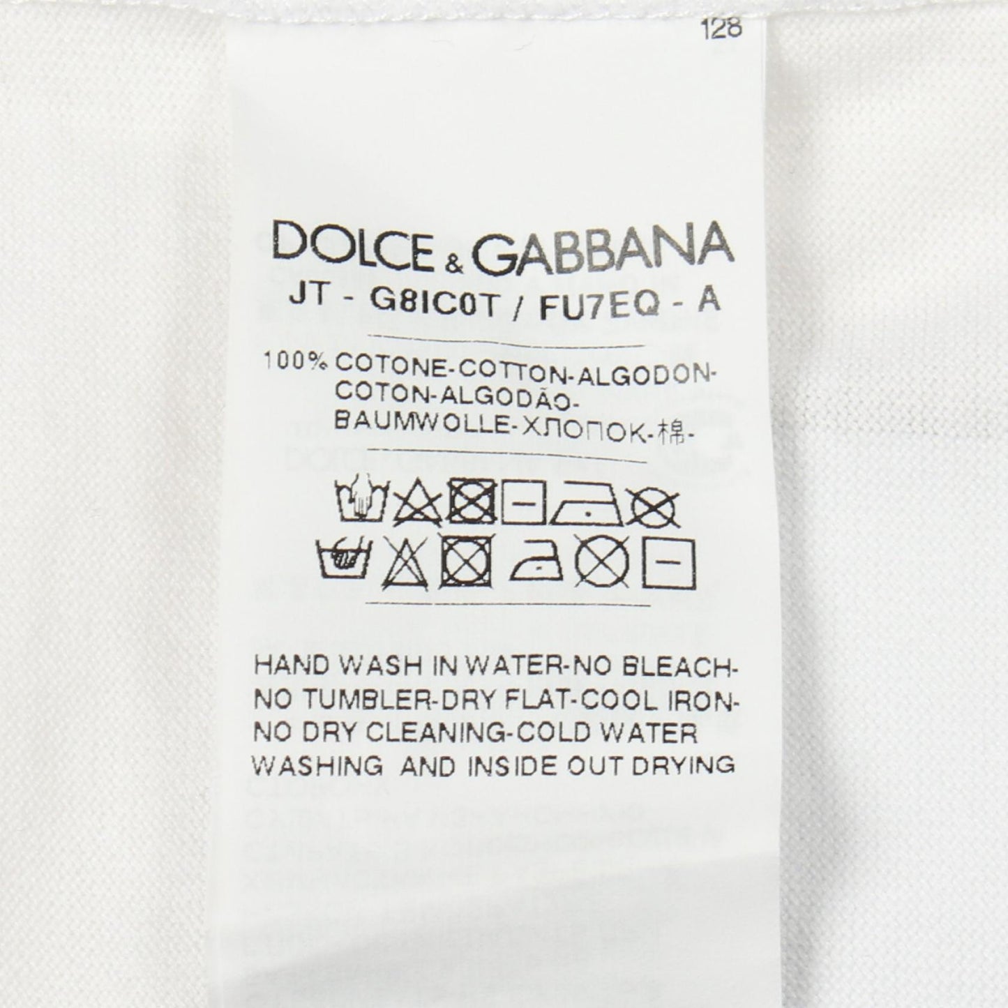 バックプリント ポケット付き クルーネック 半袖Tシャツ コットン ホワイト ドルチェアンドガッバーナ トップス DOLCE&GABBANA
