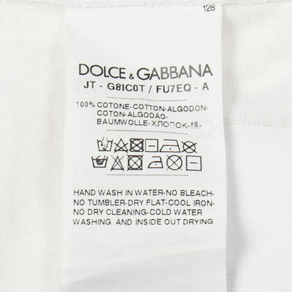 バックプリント ポケット付き クルーネック 半袖Tシャツ コットン ホワイト ドルチェアンドガッバーナ トップス DOLCE&GABBANA