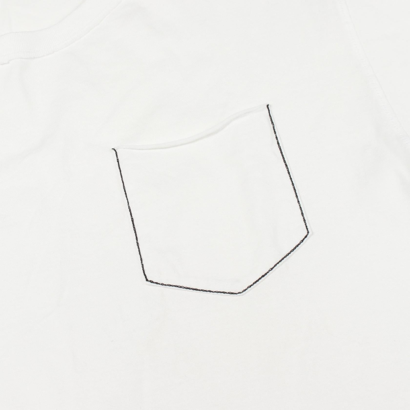 バックプリント ポケット付き クルーネック 半袖Tシャツ コットン ホワイト ドルチェアンドガッバーナ トップス DOLCE&GABBANA
