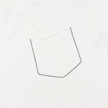 バックプリント ポケット付き クルーネック 半袖Tシャツ コットン ホワイト ドルチェアンドガッバーナ トップス DOLCE&GABBANA