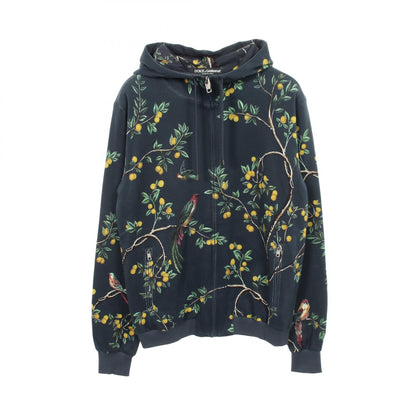 バードプリント 総柄 ジップアップパーカー コットン ネイビー マルチカラー ドルチェアンドガッバーナ トップス DOLCE&GABBANA