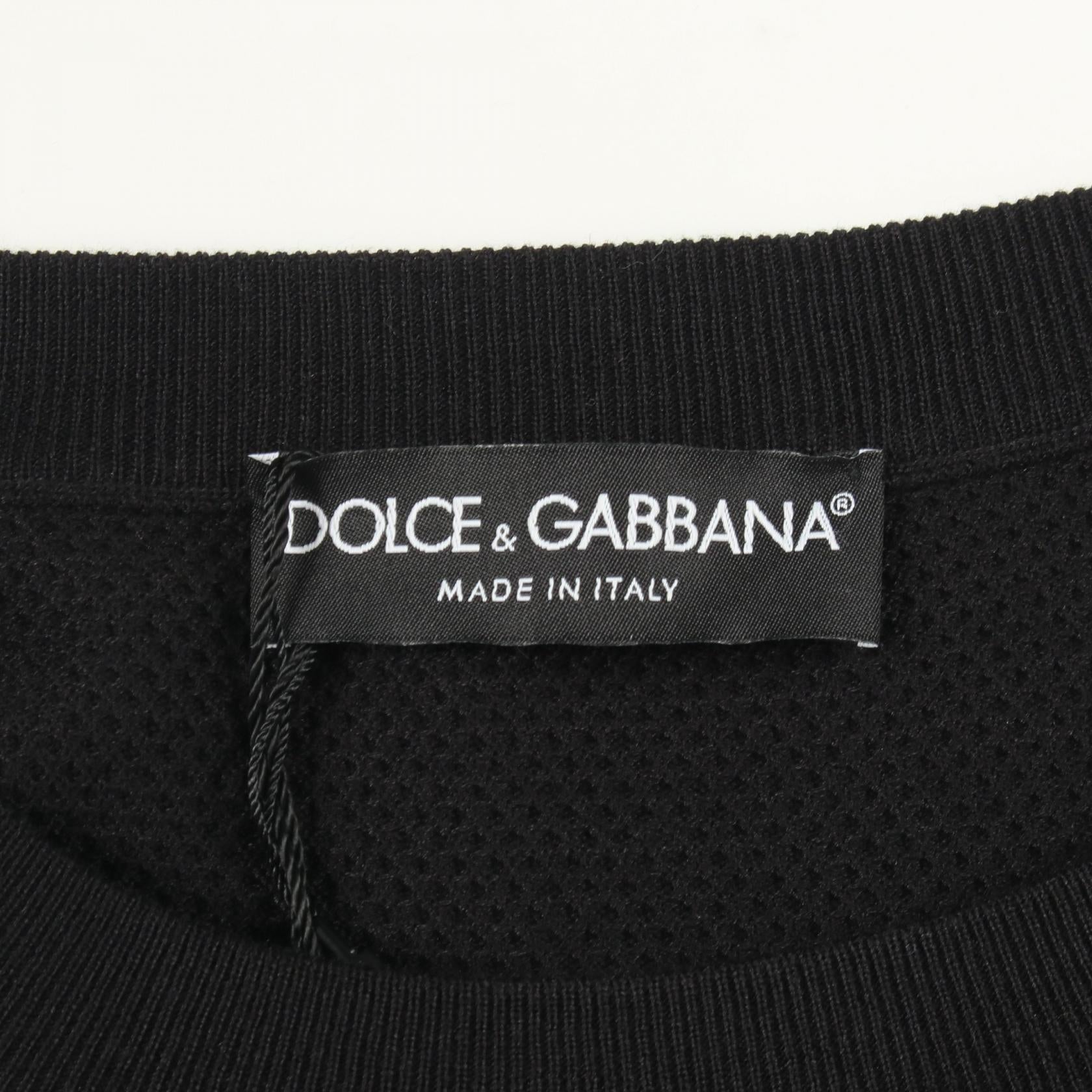 ショルダーボタン ニット シルク コットン ブラック ドルチェアンドガッバーナ トップス DOLCE&GABBANA