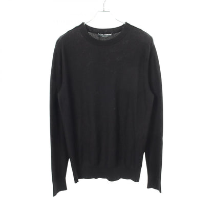 ショルダーボタン ニット シルク コットン ブラック ドルチェアンドガッバーナ トップス DOLCE&GABBANA