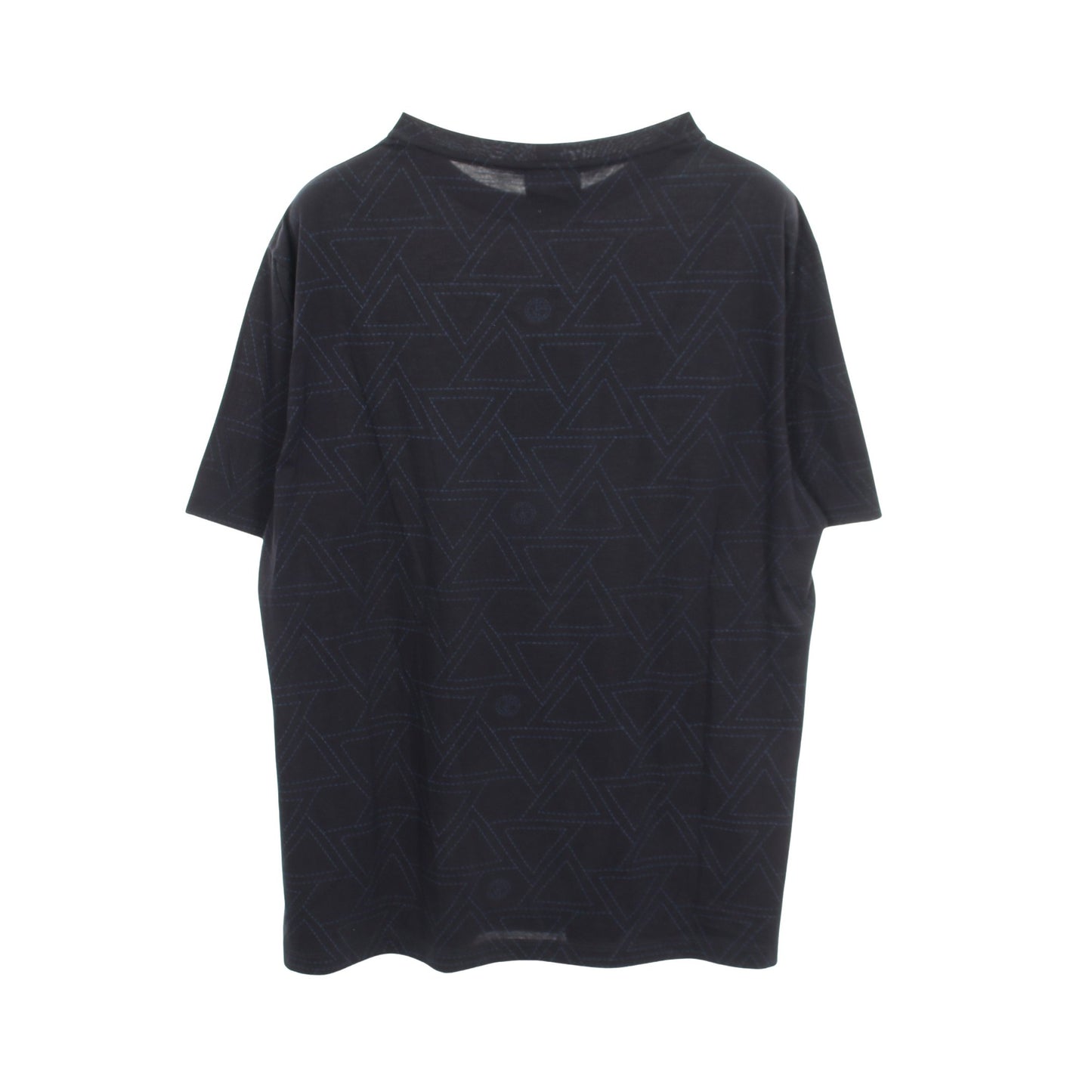 ジオメトリック 刺繍 半袖Tシャツ コットン ダークネイビー ジョルジオアルマーニ