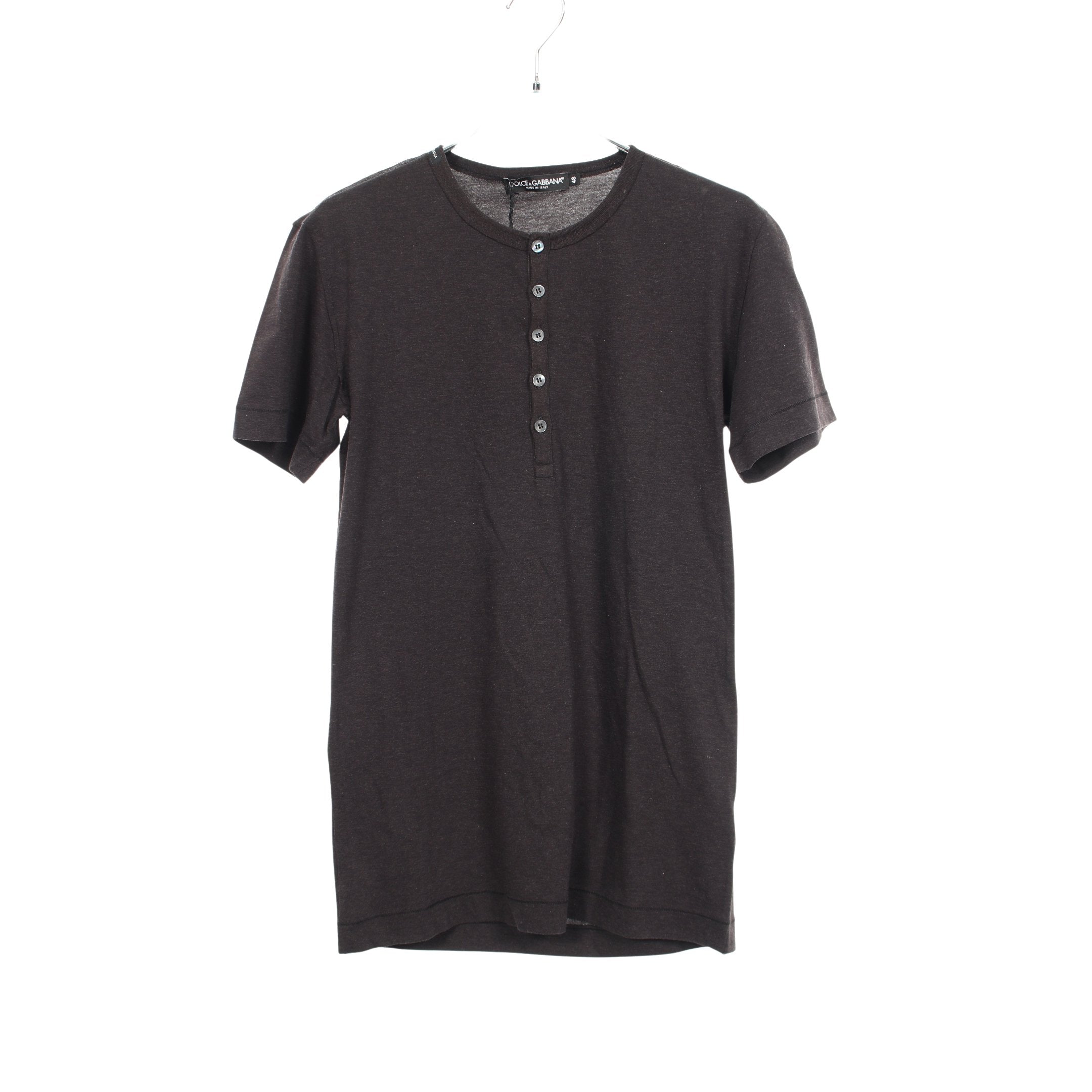 ヘンリーネック 半袖Tシャツ コットン ダークグレー ドルチェアンド