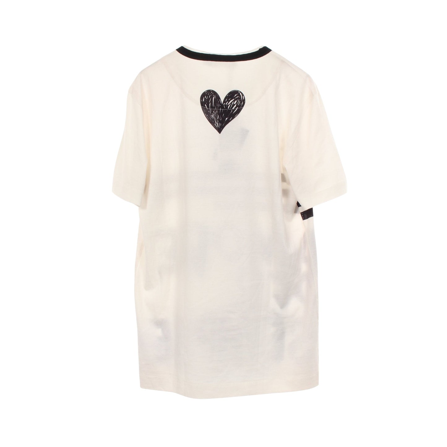AMORE PER SEMPRE 半袖Tシャツ コットン オフホワイト ブラック ドルチェアンドガッバーナ