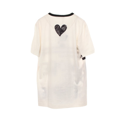AMORE PER SEMPRE 半袖Tシャツ コットン オフホワイト ブラック ドルチェアンドガッバーナ