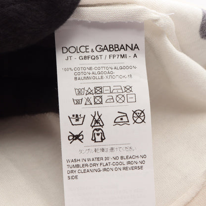 AMORE PER SEMPRE 半袖Tシャツ コットン オフホワイト ブラック ドルチェアンドガッバーナ