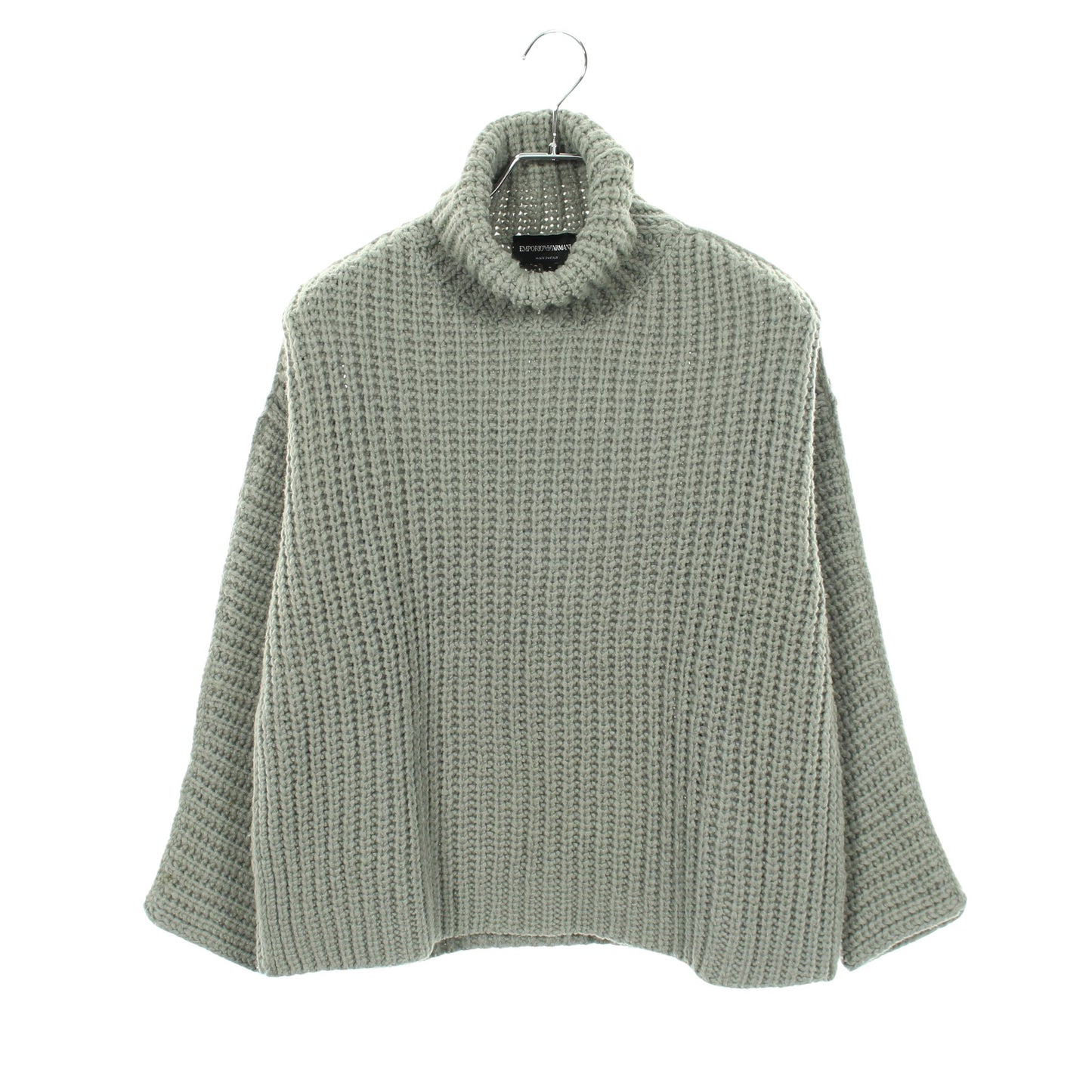 タートルネック ニット ウール グレーグリーン エンポリオアルマーニ トップス EMPORIO ARMANI