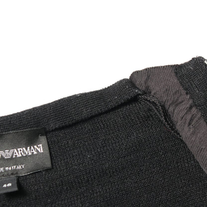 ジップアップ 切替 ニット ウール ブラック エンポリオアルマーニ トップス EMPORIO ARMANI
