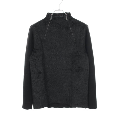 ジップアップ 切替 ニット ウール ブラック エンポリオアルマーニ トップス EMPORIO ARMANI