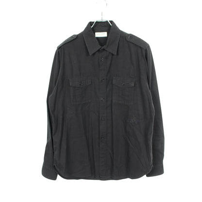 ミリタリー 長袖 シャツ コットン ブラック サンローランパリ トップス SAINT LAURENT PARIS