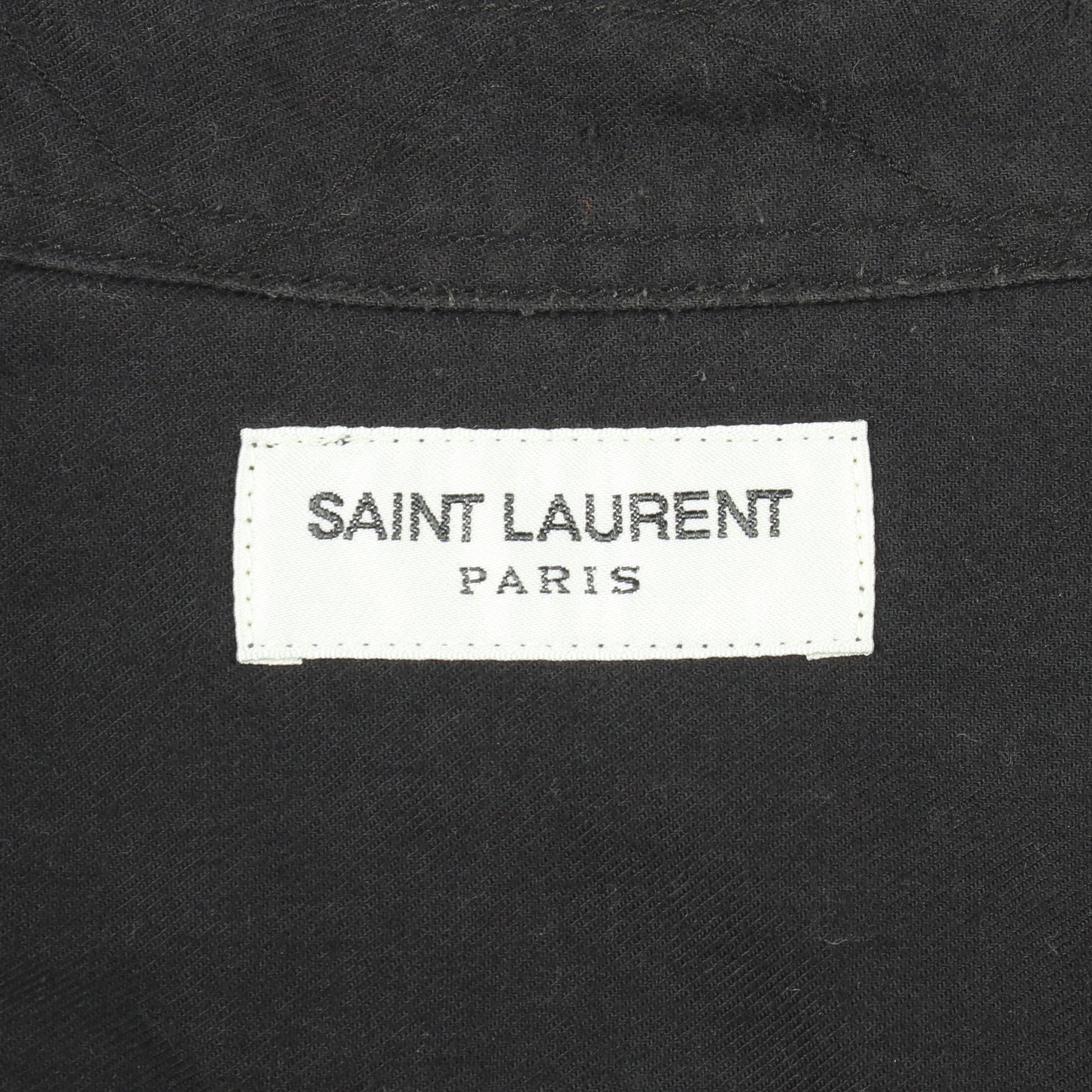 ミリタリー 長袖 シャツ コットン ブラック サンローランパリ トップス SAINT LAURENT PARIS