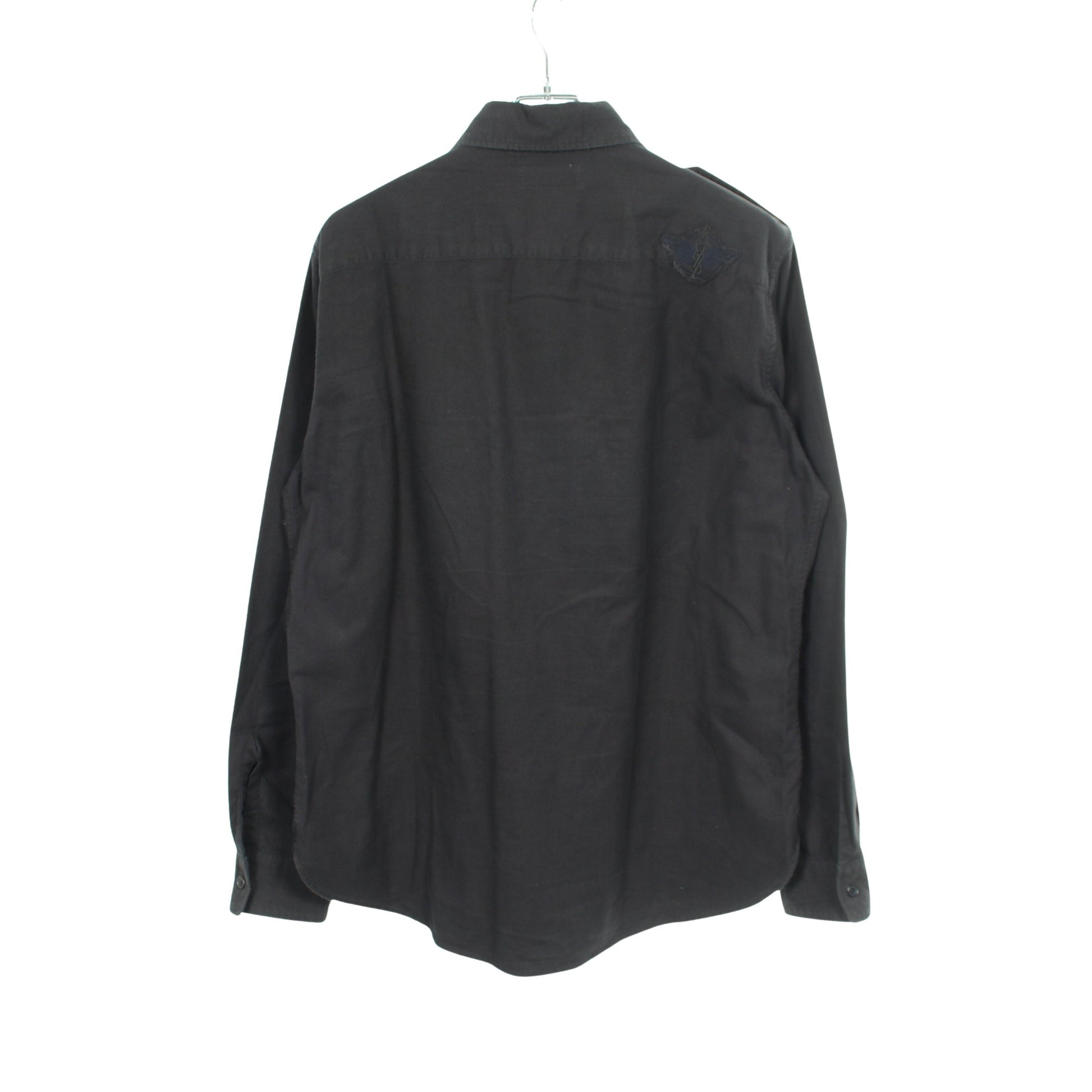 ミリタリー 長袖 シャツ コットン ブラック サンローランパリ トップス SAINT LAURENT PARIS