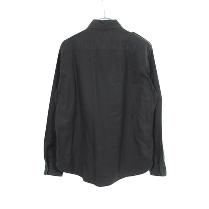 ミリタリー 長袖 シャツ コットン ブラック サンローランパリ トップス SAINT LAURENT PARIS