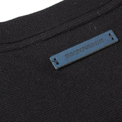 サイドジップ クルーネック ニット ウール ネイビー エンポリオアルマーニ トップス EMPORIO ARMANI
