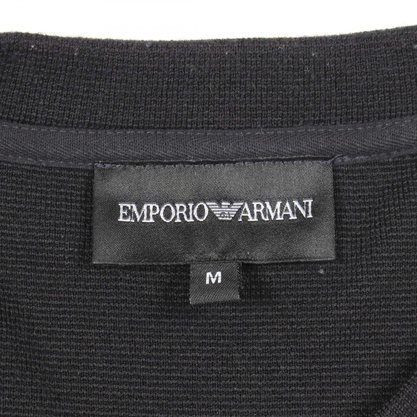 サイドジップ クルーネック ニット ウール ネイビー エンポリオアルマーニ トップス EMPORIO ARMANI