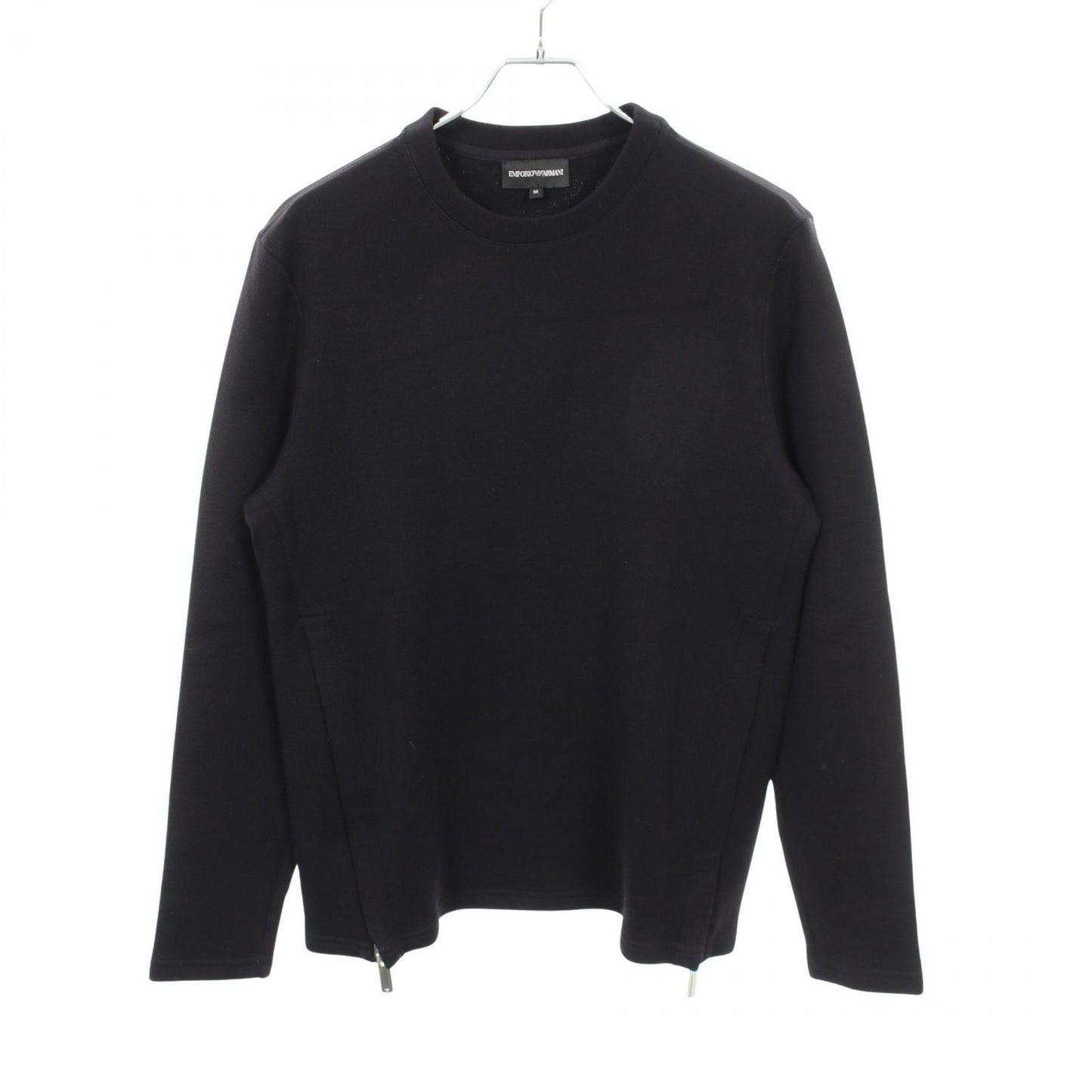 サイドジップ クルーネック ニット ウール ネイビー エンポリオアルマーニ トップス EMPORIO ARMANI