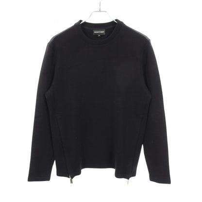 サイドジップ クルーネック ニット ウール ネイビー エンポリオアルマーニ トップス EMPORIO ARMANI