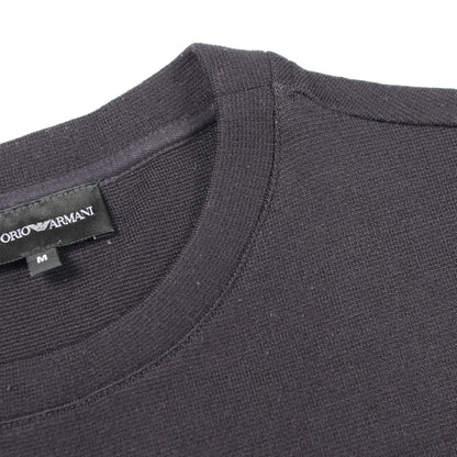 サイドジップ クルーネック ニット ウール ネイビー エンポリオアルマーニ トップス EMPORIO ARMANI