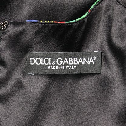 トマト缶柄 長袖 ワンピース レーヨン ダークネイビー マルチカラー ドルチェアンドガッバーナ ワンピース DOLCE&GABBANA