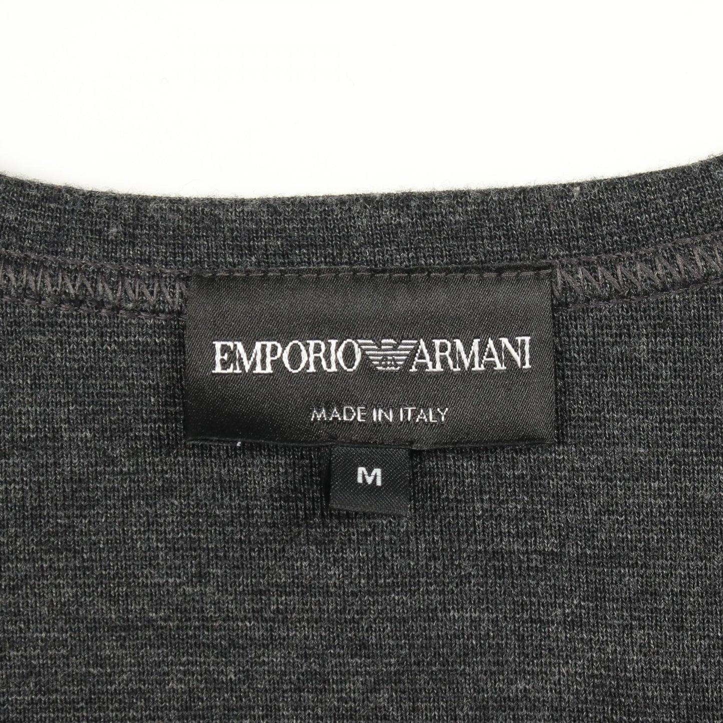 ロゴ刺繍 クルーネック トップス ウール ダークグレー エンポリオアルマーニ トップス EMPORIO ARMANI