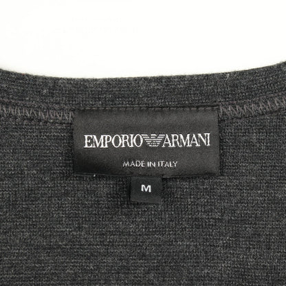 ロゴ刺繍 クルーネック トップス ウール ダークグレー エンポリオアルマーニ トップス EMPORIO ARMANI