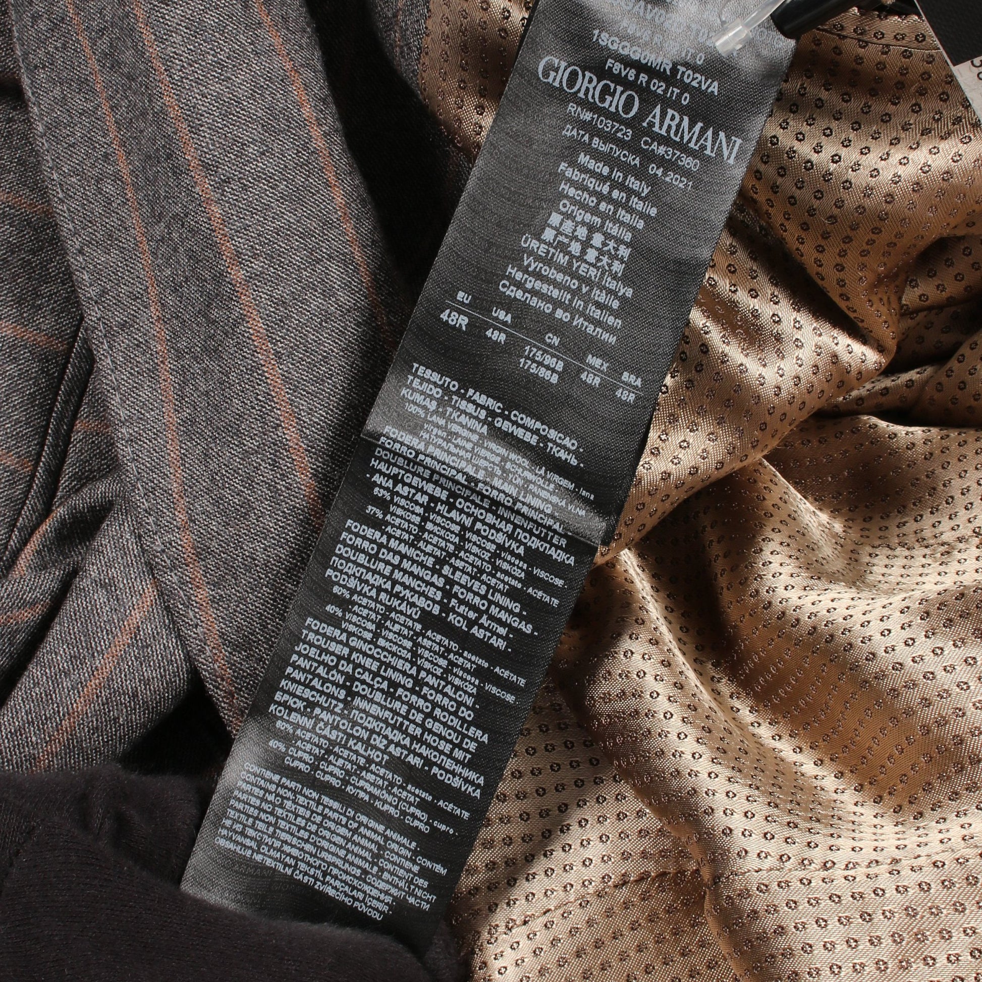 ストライプ ジャケット パンツ スーツ レーヨン グレー ジョルジオアルマーニ スーツ GIORGIO ARMANI