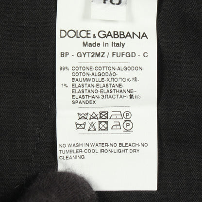 ロゴ刺繍 デニムパンツ コットン ブラック ドルチェアンドガッバーナ ボトムス DOLCE&GABBANA