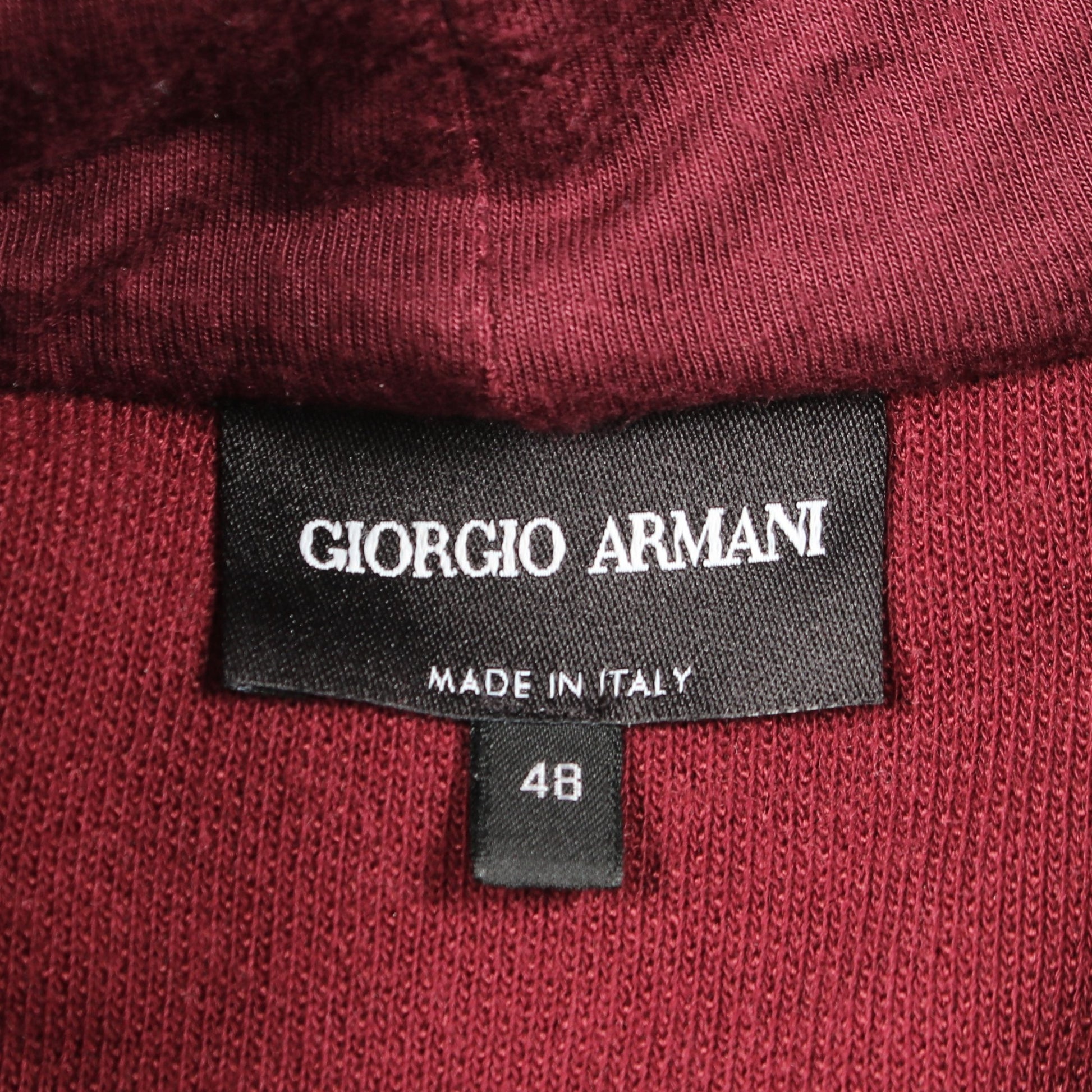 ボア プルオーバーパーカー コットン ボルドー ジョルジオアルマーニ トップス GIORGIO ARMANI