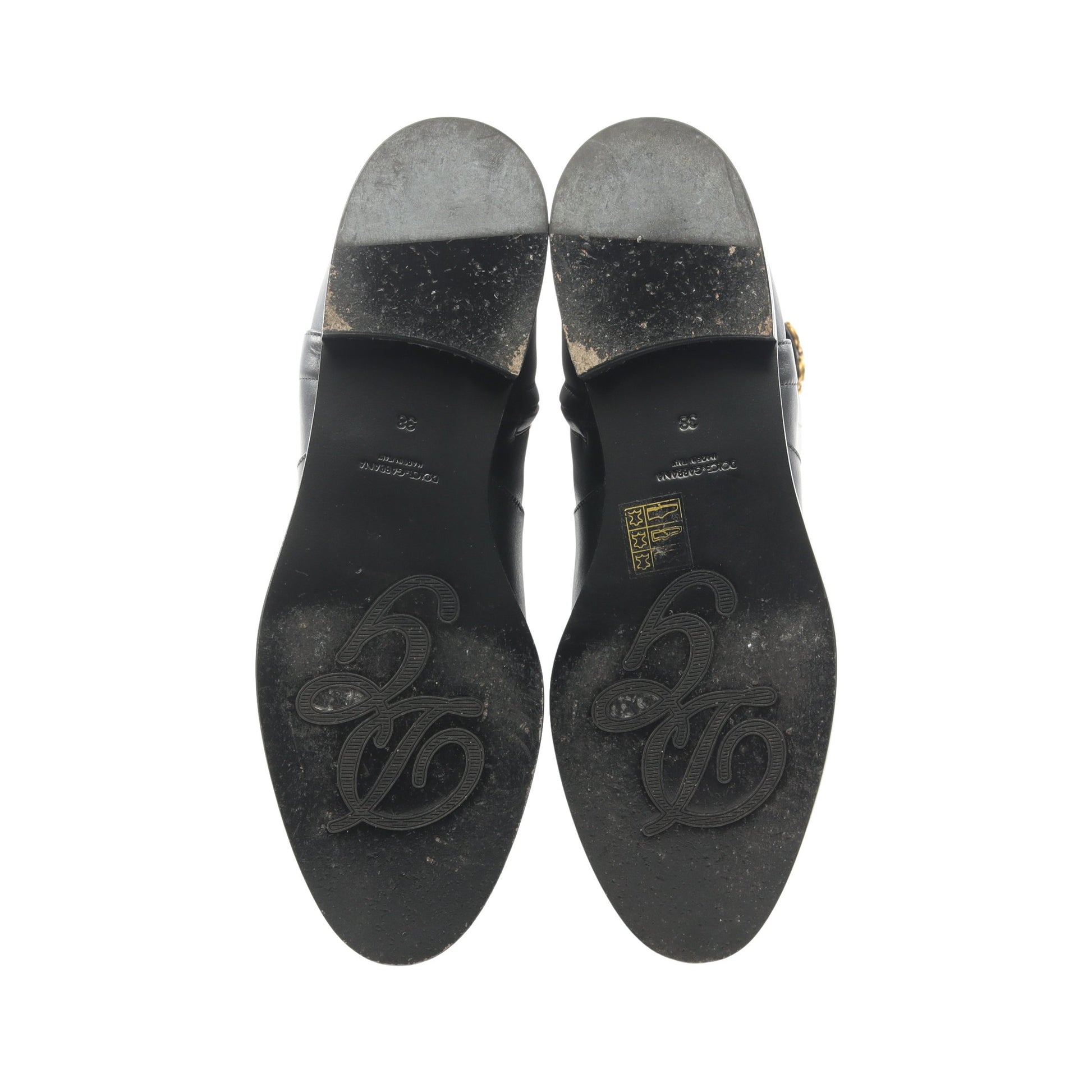DGロゴ ロング サイドゴアブーツ レザー ブラック ドルチェアンドガッバーナ シューズ DOLCE&GABBANA