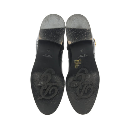 DGロゴ ロング サイドゴアブーツ レザー ブラック ドルチェアンドガッバーナ シューズ DOLCE&GABBANA
