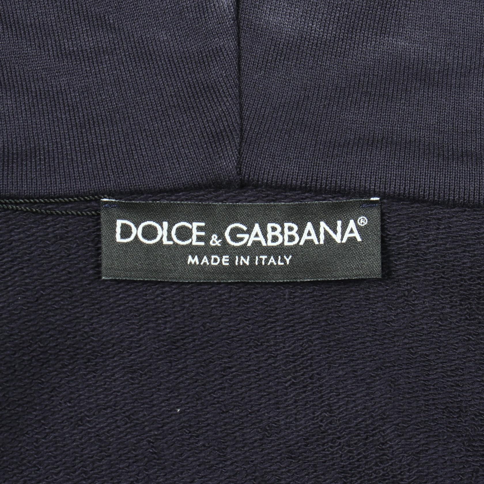 ジップアップパーカー コットン ネイビー ドルチェアンドガッバーナ トップス DOLCE&GABBANA