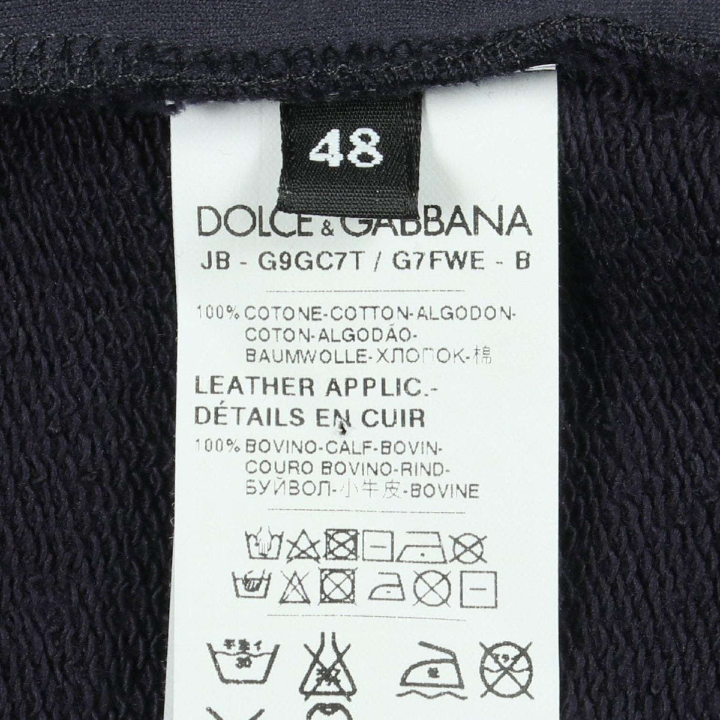 ジップアップパーカー コットン ネイビー ドルチェアンドガッバーナ トップス DOLCE&GABBANA