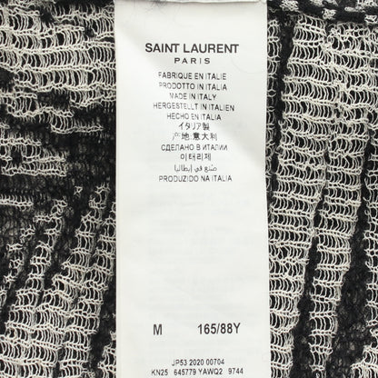 長袖 ボタニカル ニット レーヨン リネン ナイロン モヘヤ オフホワイト ブラック サンローランパリ トップス SAINT LAURENT PARIS