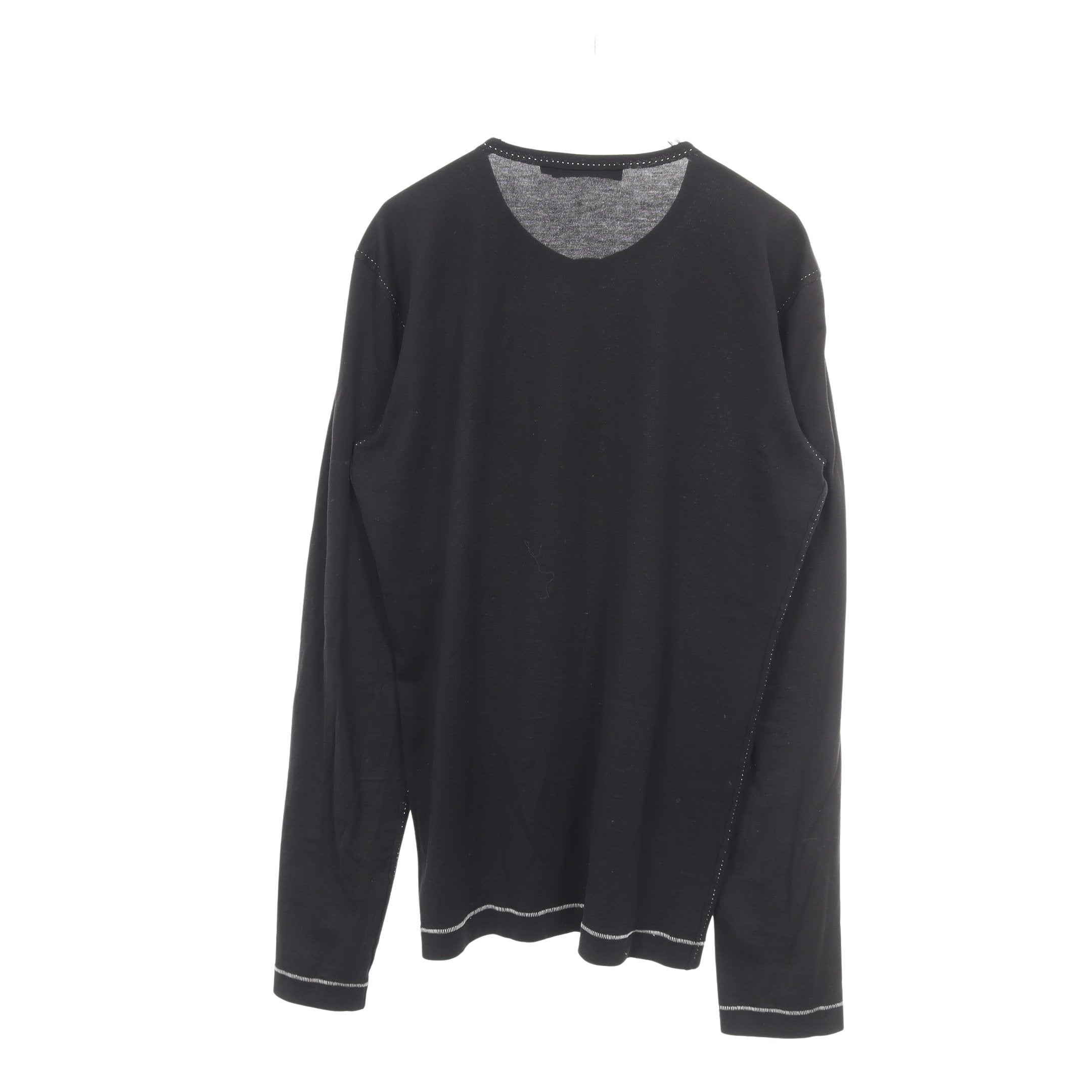 ヘンリーネック 長袖Tシャツ コットン ブラック ドルチェアンド