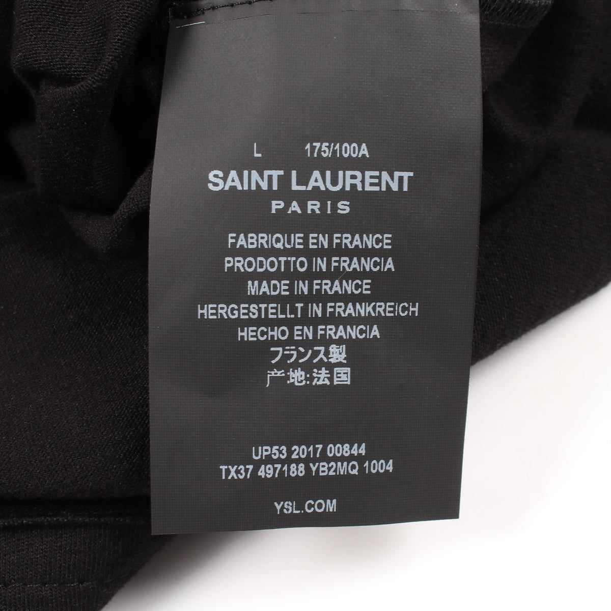 LOVE 1974 プリント クルーネック 半袖Tシャツ コットン ブラック サンローランパリ トップス SAINT LAURENT PARIS