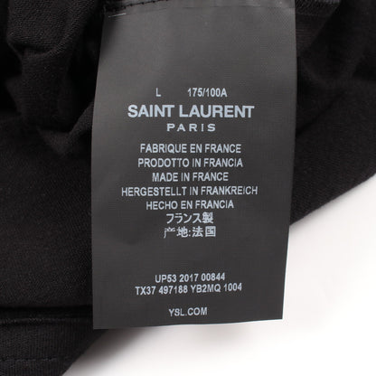 LOVE 1974 プリント クルーネック 半袖Tシャツ コットン ブラック サンローランパリ トップス SAINT LAURENT PARIS